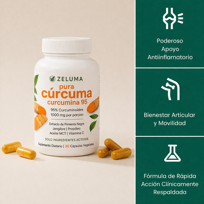 Cápsulas de cúrcuma y curcumina (1000 mg)