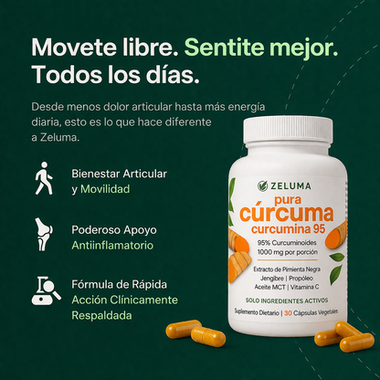 Cápsulas de cúrcuma y curcumina (1000 mg)