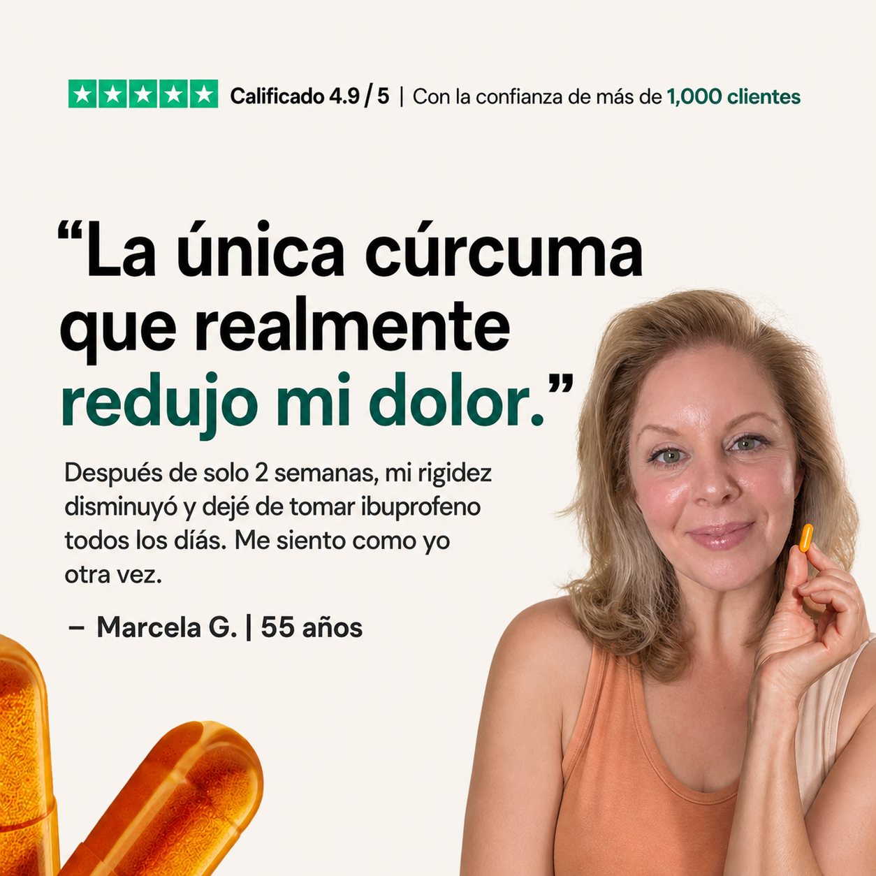 Cápsulas de cúrcuma y curcumina (1000 mg)